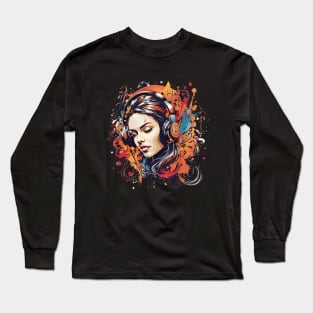 Headphones Music Retro Long Sleeve T-Shirt